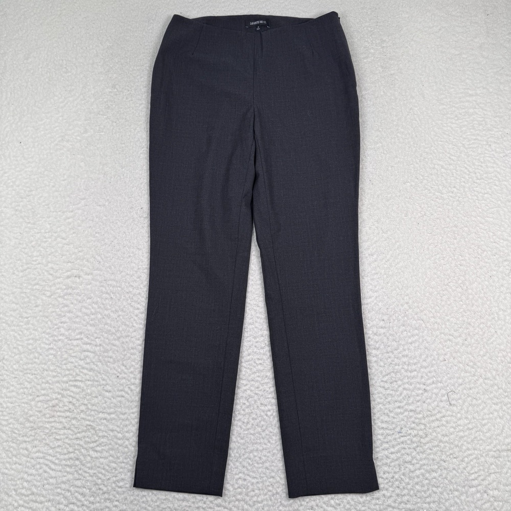 Lafayette 148 NY Stretch Wool Straight Leg Dress Pant Gray Quiet Luxury Womens 2